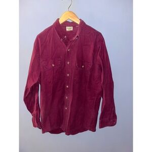 FIVEBROTHER Tall Large Mens‎ Burgundy Button Down Shirt Long Sleeve Casual Work